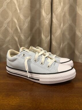 Converse Kids Street Ox Low Top Canvas Sneakers - Light Blue & White